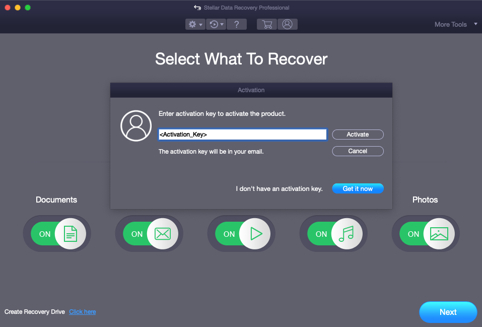 stellar data recovery activation key mac