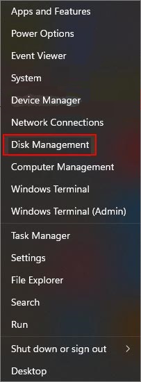 open disk management