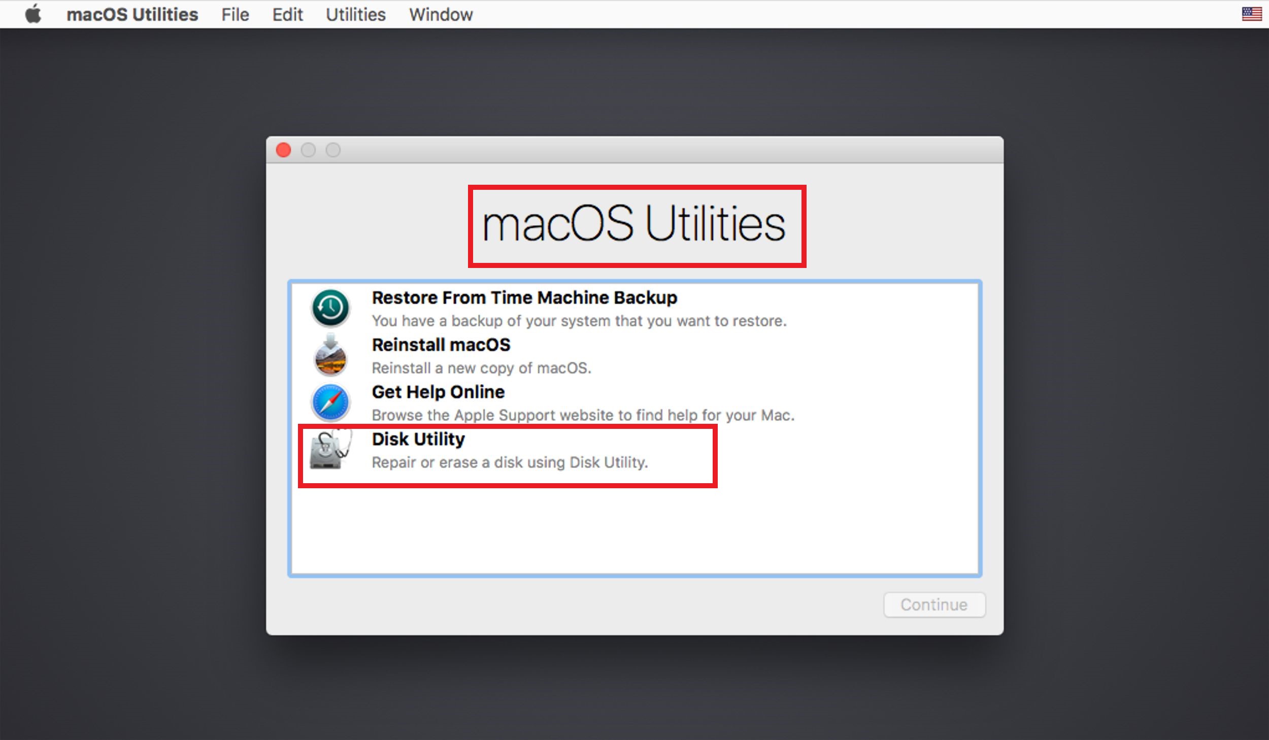 how to access os x utilities