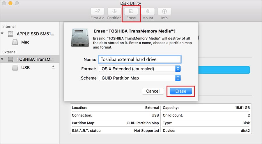 external hard drive not showing in disk utility