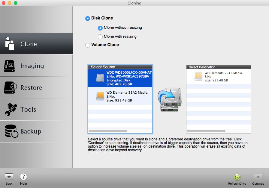 clone external hard drive mac