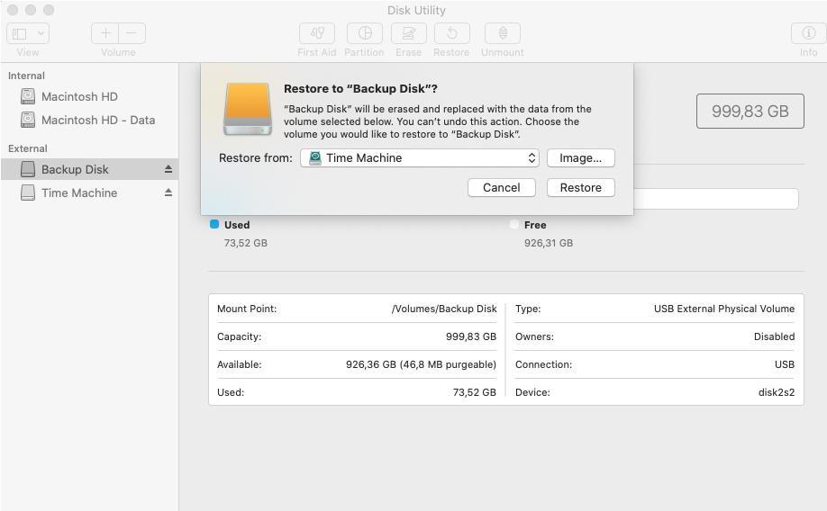 how to backup external hard drive mac