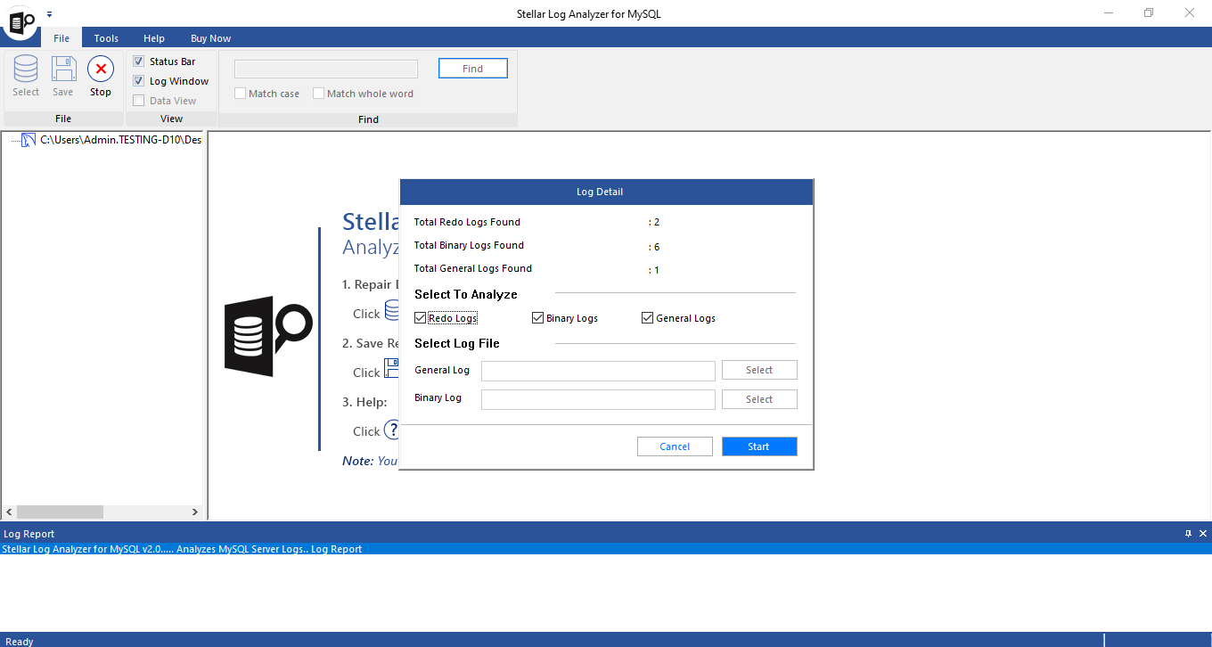 Stellar Log Analyzer for MySQL screenshot