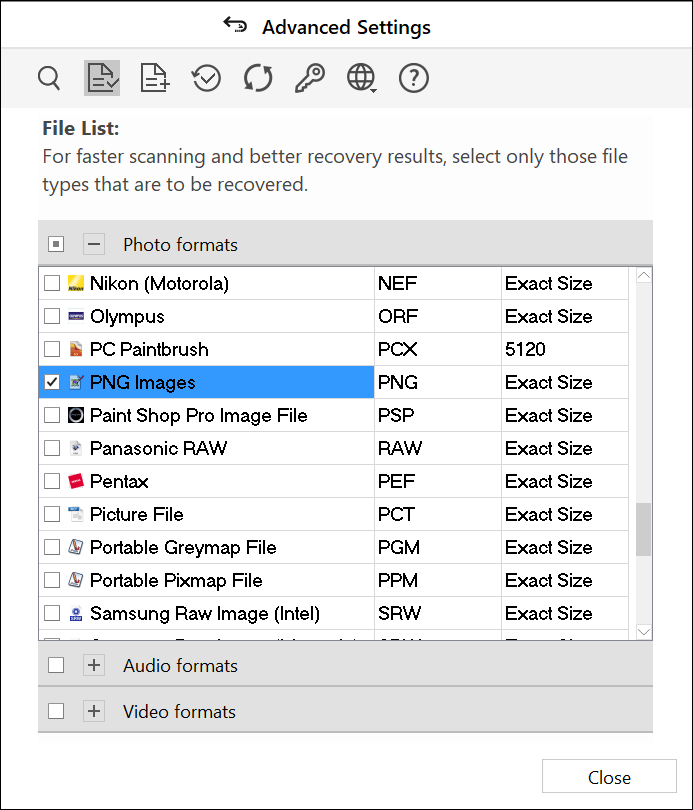 stellar-photo-recovery-advanced-settings