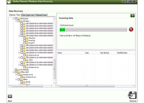 scanning process - partitin recovery software